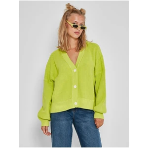 Light Green Ribbed Cardigan Noisy May Una - Women