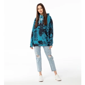 Mr. GUGU & Miss GO Woman's Dark Tie Dye Hoodie OVS-FM 2429