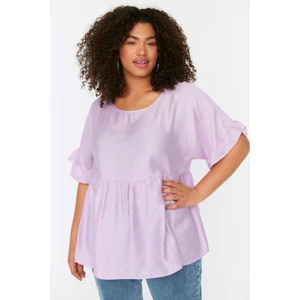 Trendyol Curve Lilac Ruffle Woven Blouse