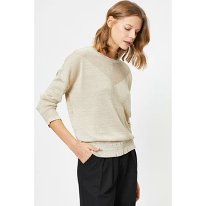 Koton Knit Detailed Trojan Sleeve Glitter Knitwear Sweater