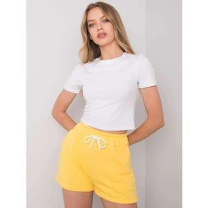 RUE PARIS Yellow sweat shorts