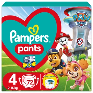 PAMPERS Plienky nohavičkové Active Baby Pants Paw Patrol veľ. 4 (9-15 kg) 72 ks