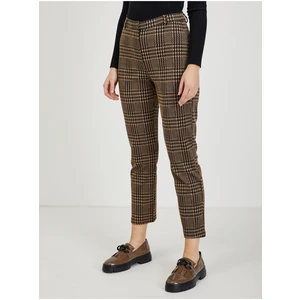 Brown women's shortened checked trousers ORSAY - Ladies