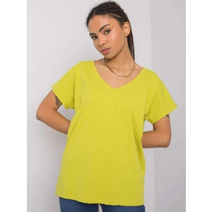 Cotton V-neck T-shirt, light green