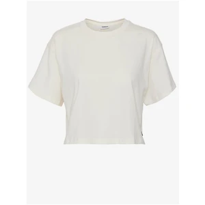 Cream crop T-shirt Noisy May Alena - Women