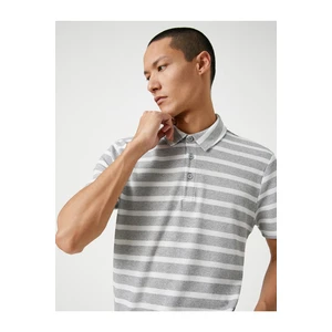 Koton Basic T-Shirt Polo Neck Buttons Pocket Detailed