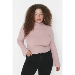 Trendyol Curve Pink Collar Detailed Knitted Blouse