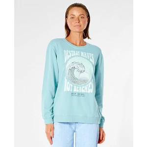 Mikina Rip Curl DESTROY WAVES CREW  Teal