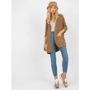 Camel loose cardigan with pockets RUE PARIS