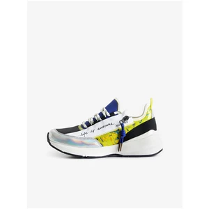 Desigual Moon Zipper Yellow and White Womens Sneakers - Women