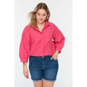 Trendyol Curve Plus Size Shirt - Pink - Regular fit