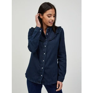 Dark Blue Denim Shirt ORSAY - Women