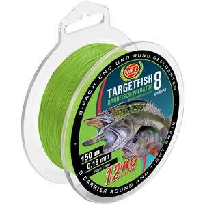 Wft splétaná šňůra targetfish 8 chartreuse 150 m zelená - 0,22 mm - 20 kg