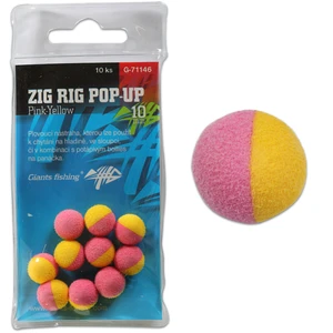 Giants fishing pěnové plovoucí boilie zig rig pop up pink yellow 10 ks-10 mm