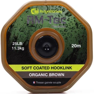 Ridgemonkey návazcová šňůrka rm tec soft coated hooklink 20 m hnědá-nosnost 25 lb