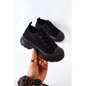 Children's Sneakers On A Platform Black Travel Time