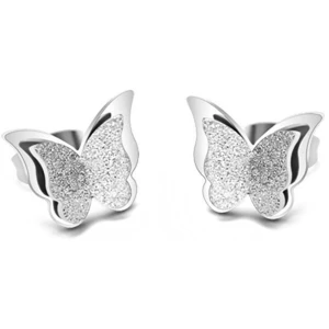 Troli Ocelové motýlí náušnice Metal Butterfly KES-048-SIL