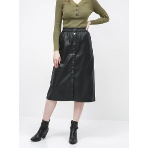 Black leather skirt VILA Pulla