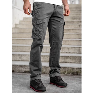 Pantaloni gri cargo cu curea Bolf CT8902