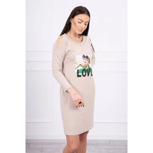 Dress with Love print beige