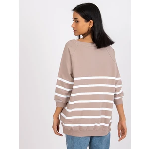 Dark beige-white blouse with stripes Sydney RUE PARIS