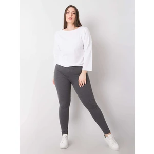 Dark gray melange cotton plus size leggings