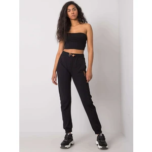 Black cotton women's sweatpants