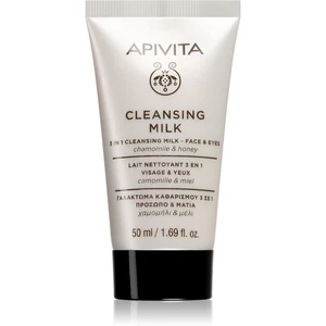 Apivita Cleansing Chamomile & Honey čistiace mlieko 3 v 1 na tvár a oči 50 ml