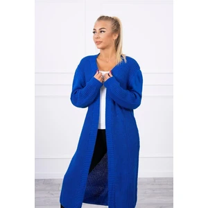 Sweater long cardigan mauve-blue