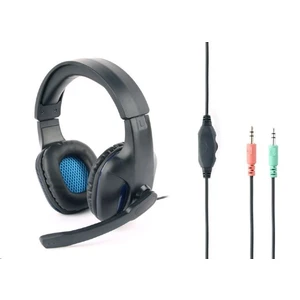 Headset Gembird GHS-04 Gaming (GHS-04) čierny/modrý herné slúchadlá cez hlavu • frekvencia 20 Hz až 20 kHz • citlivosť 95 dB • impedancia 32 ohm • 3,5