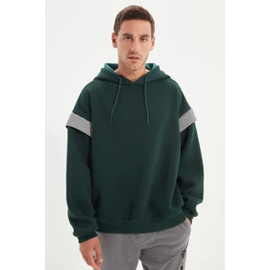 Trendyol Green Bluza z kapturem Men's Loose Fit