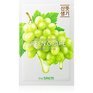 The Saem Natural Mask Sheet Green Grape plátenná maska pre rozjasnenie a vitalitu pleti 21 ml