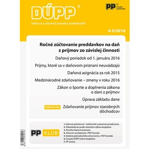 DUPP 4-5/2016 Ročné zúčtovanie preddavkov na daň z príjmov zo závislej činnosti