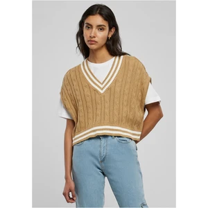 Women's Cropped Knit College Slipover Unionbeige