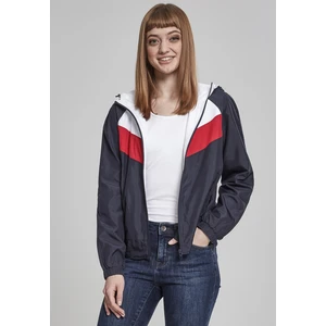 Women's 3-Tone Windbreaker Navy/White/Fiery Red