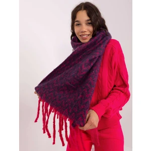 Navy blue and pink women's scarf with patterns