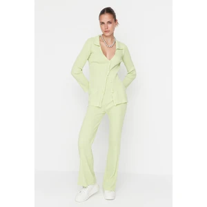 Trendyol Mint Basic Polo Neck Knitwear Top-Top Set