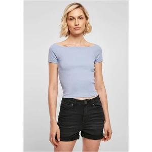 Women's T-shirt Off Shoulder Rib violablue