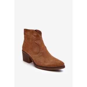 Suede Cowboy Boots with D&A Camel Zipper