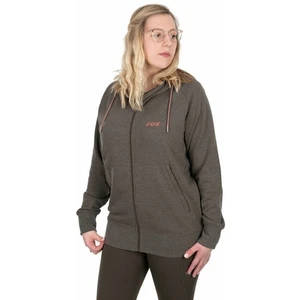 Fox Fishing Hoodie Womens Zipped Hoodie Dusty Olive Marl/Mauve Fox S