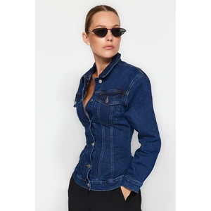 Trendyol Dark Blue Fitted Denim Jacket