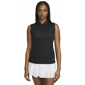 Nike Dri-Fit Victory Womens Sleeveless Golf Black/White S Polo-Shirt