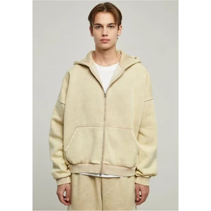 90s Zip-Up Hoodie in Heavy Stone Washed Beige