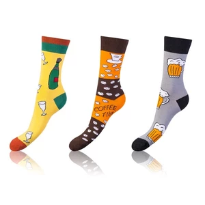 Bellinda <br />
CRAZY SOCKS 3x - Funny crazy socks 3 pairs - orange - yellow - gray
