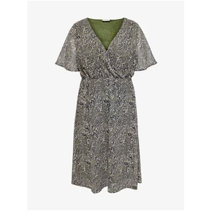 Khaki Ladies Patterned Dress ONLY CARMAKOMA Inessa - Women