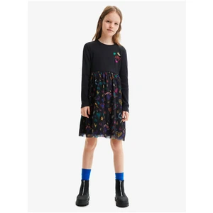 Black Girl Patterned Dress Desigual Casia - Girls