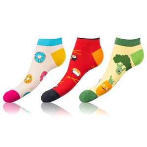 Bellinda <br />
CRAZY IN-SHOE SOCKS 3x - Modern colorful low crazy socks unisex - white - red - blue