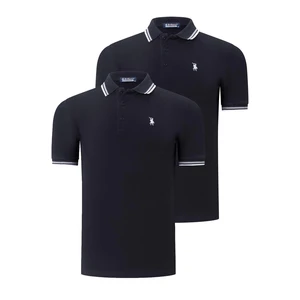 DUO SET T8594 DEWBERRY MEN'S T-SHIRT-BLACK-BLACK