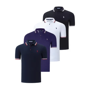 QUAD SET T8594 DEWBERRY MENS T-SHIRT-BLACK-WHITE-NAVY-PURPLE