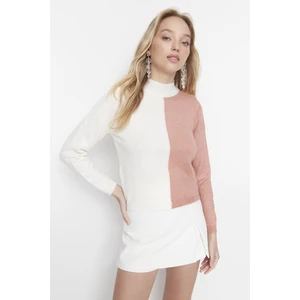 Trendyol Ecru Color Block Knitwear Sweater